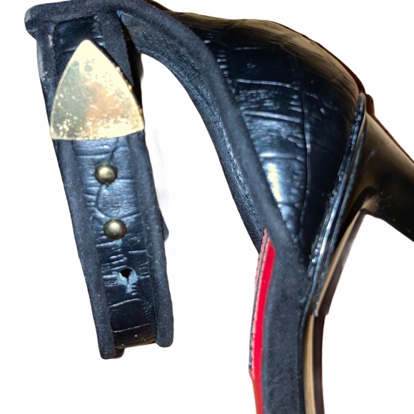 Charles Jourdan Black Ankle Strap Heels - Picture 8 of 9